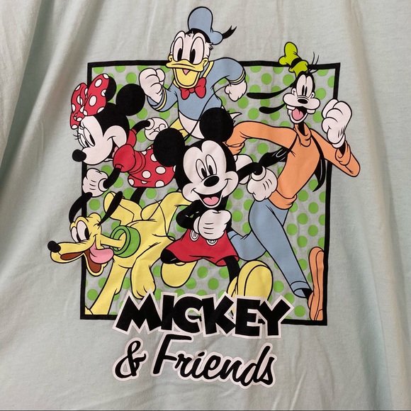 Disney Parks Her Universe Mickey & Friends Tee Size 1X Colorblock Sleeves Pastel - Picture 3 of 6